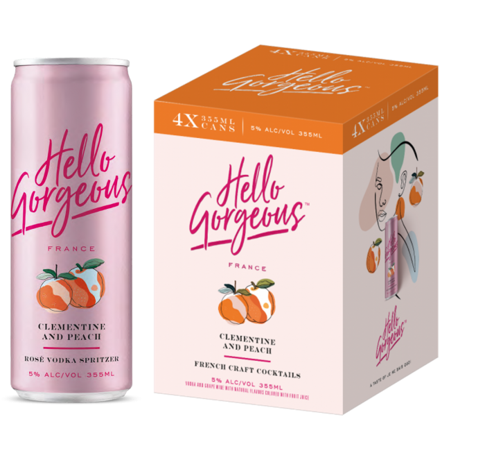 Hello Gorgeous White Grape and Elderflower French Craft Cocktails(4 Pack) 355 ML