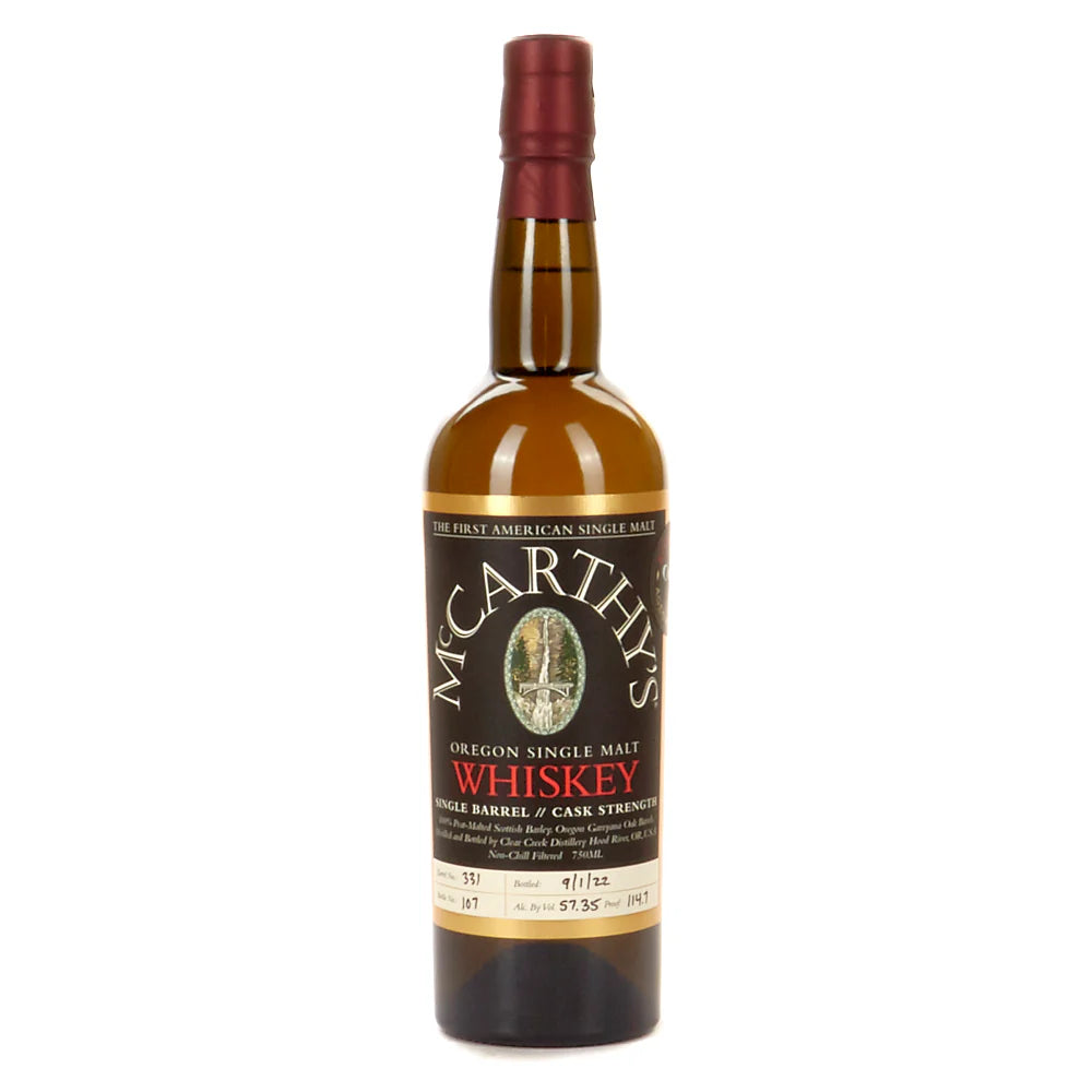 McCarthy's Oregon Single Malt Rum Cask Strength Proof 113.66 6 year 750 ML