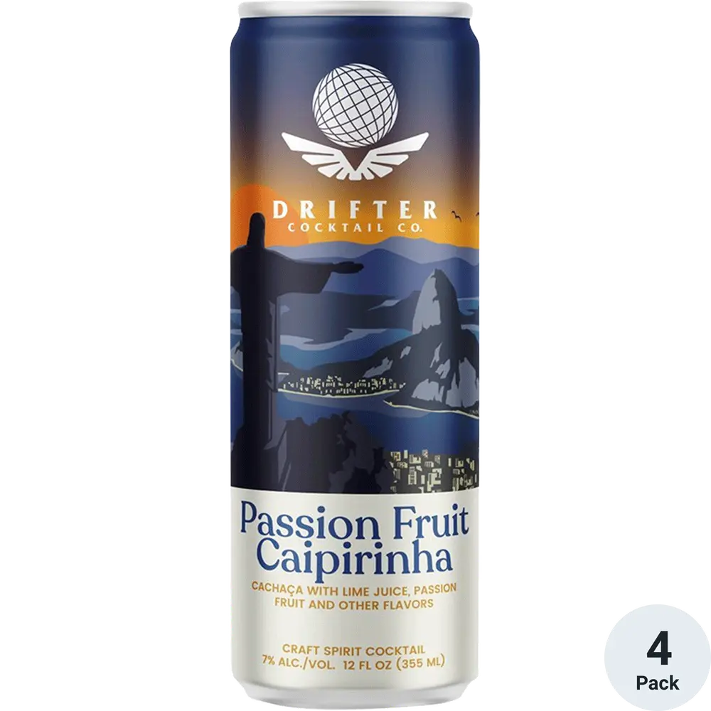 Drifter Craft Cocktails Passion Fruit Caipirinha - 4 x 12oz cans 4 x 12oz