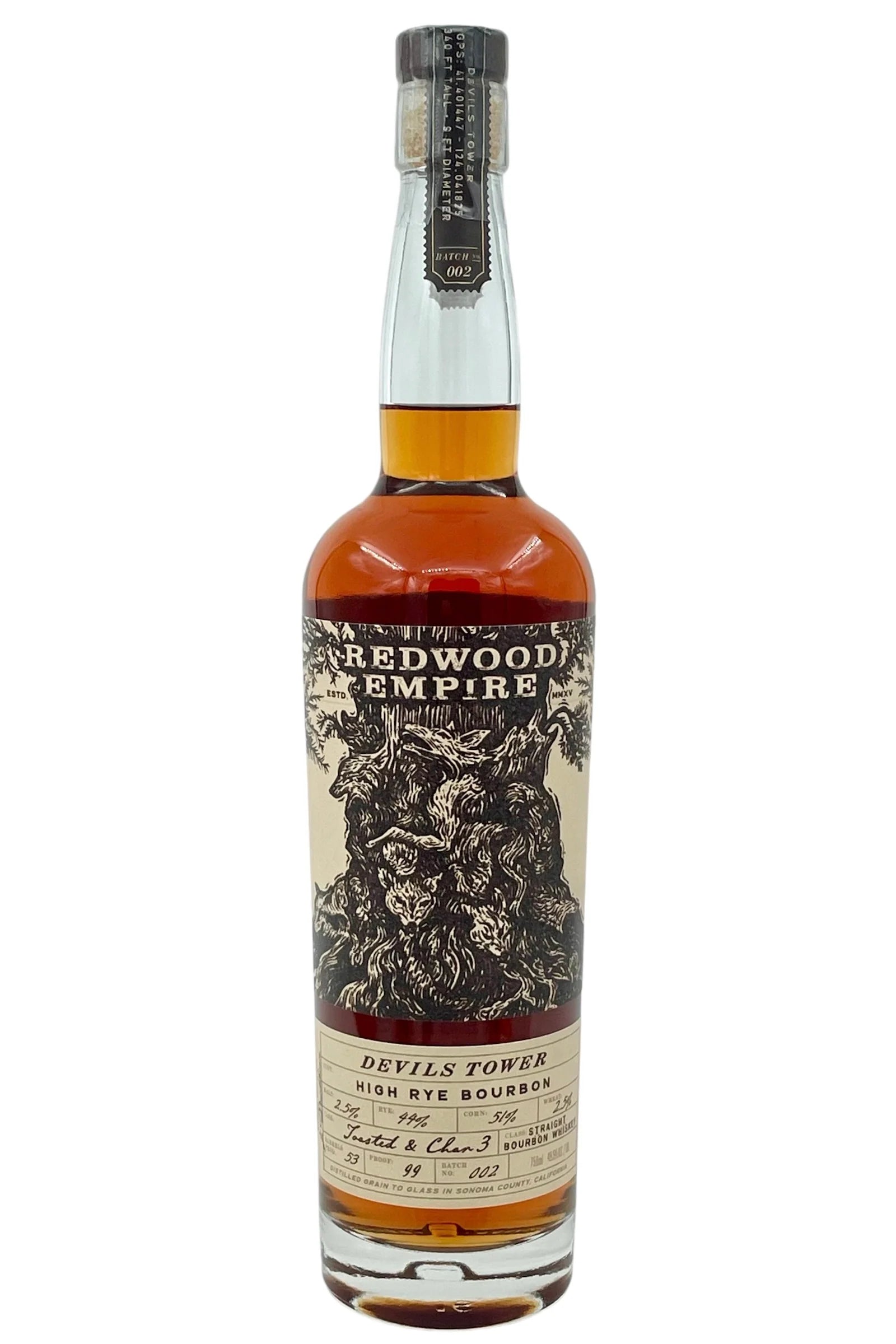 Redwood Empire Devils Tower High Rye Bourbon 750ml