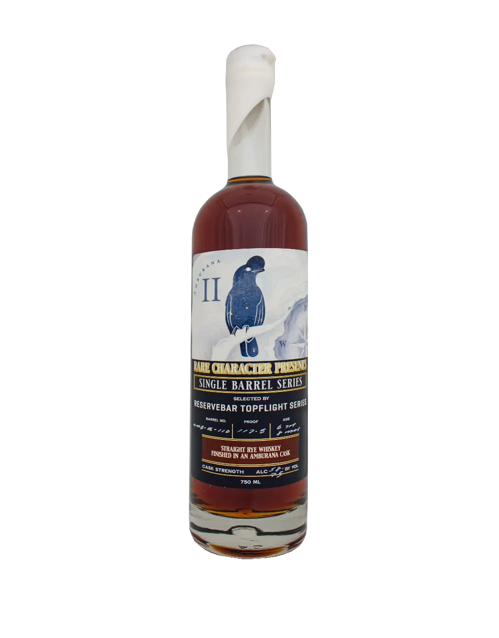 Rare Character S3B9 Reservebar Topflight Straight Rye Amburana ll Cask Series Single Barrel Strength 750 ML